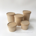 Biologisch abbaubarer Einwegpapierschalen -Suppenbehälter zum Mitnehmen